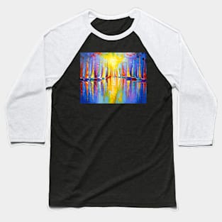 Rainbow sailboats Baseball T-Shirt